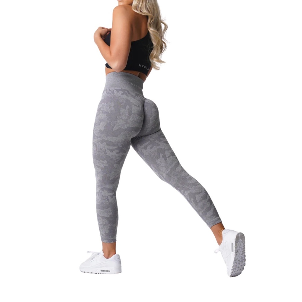 NVGTN Women's Pants Grey Camo Seamless Leggings Size XL - Picture 7 of 7